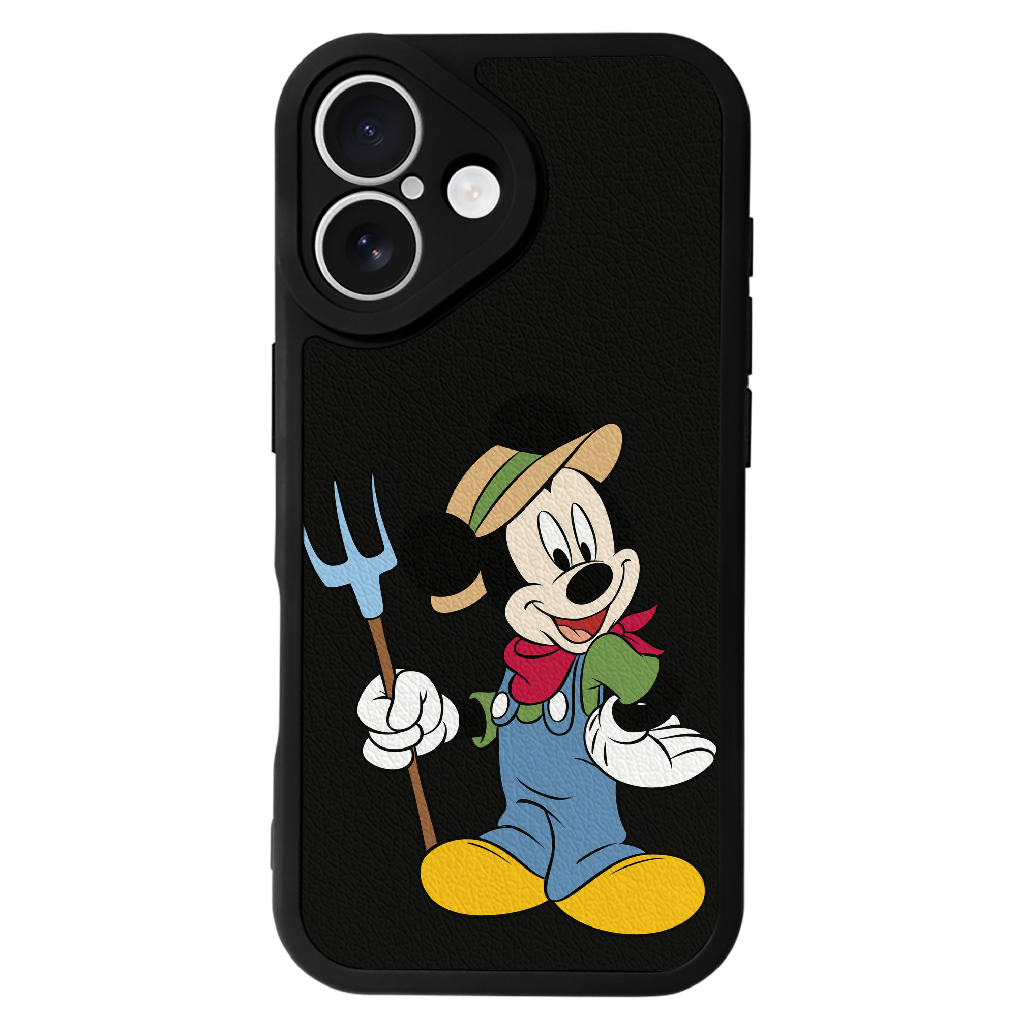 （画像用） ミッキーマウス Mickey Mouse 【iPhone 16シリーズ対応】シリコンスマホケース（レザー調） 材質：シリコン